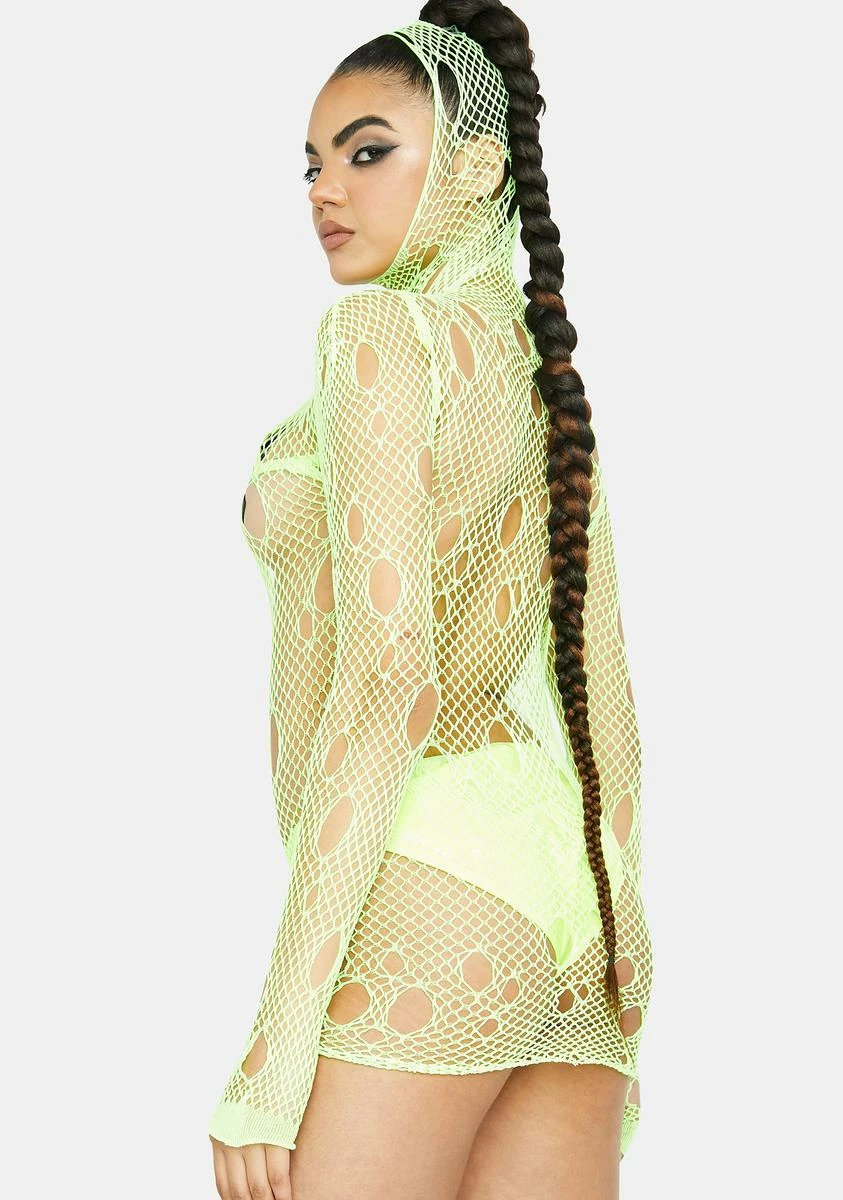 X_Be Wicked Neon Hooked On You Fishnet Mini Dress 6 X_Be Wicked Neon Hooked On You Fishnet Mini Dress - Image 4