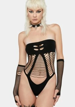 X_Pink Lipstick Come Play With Me Bodysuit