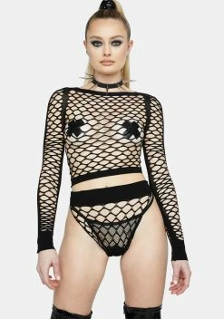X_Be Wicked Wicked Electric Bolt Fishnet Set