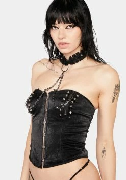 Eva Lady Studded Corset With Attached Chain Choker & G-String Set -Velvet Muse Store 47s6tTkLGGCZAmSXUc0ls2yaBIKAiI0g 24
