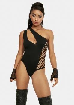 X_Glitter Make Me Smile Fishnet Bodysuit