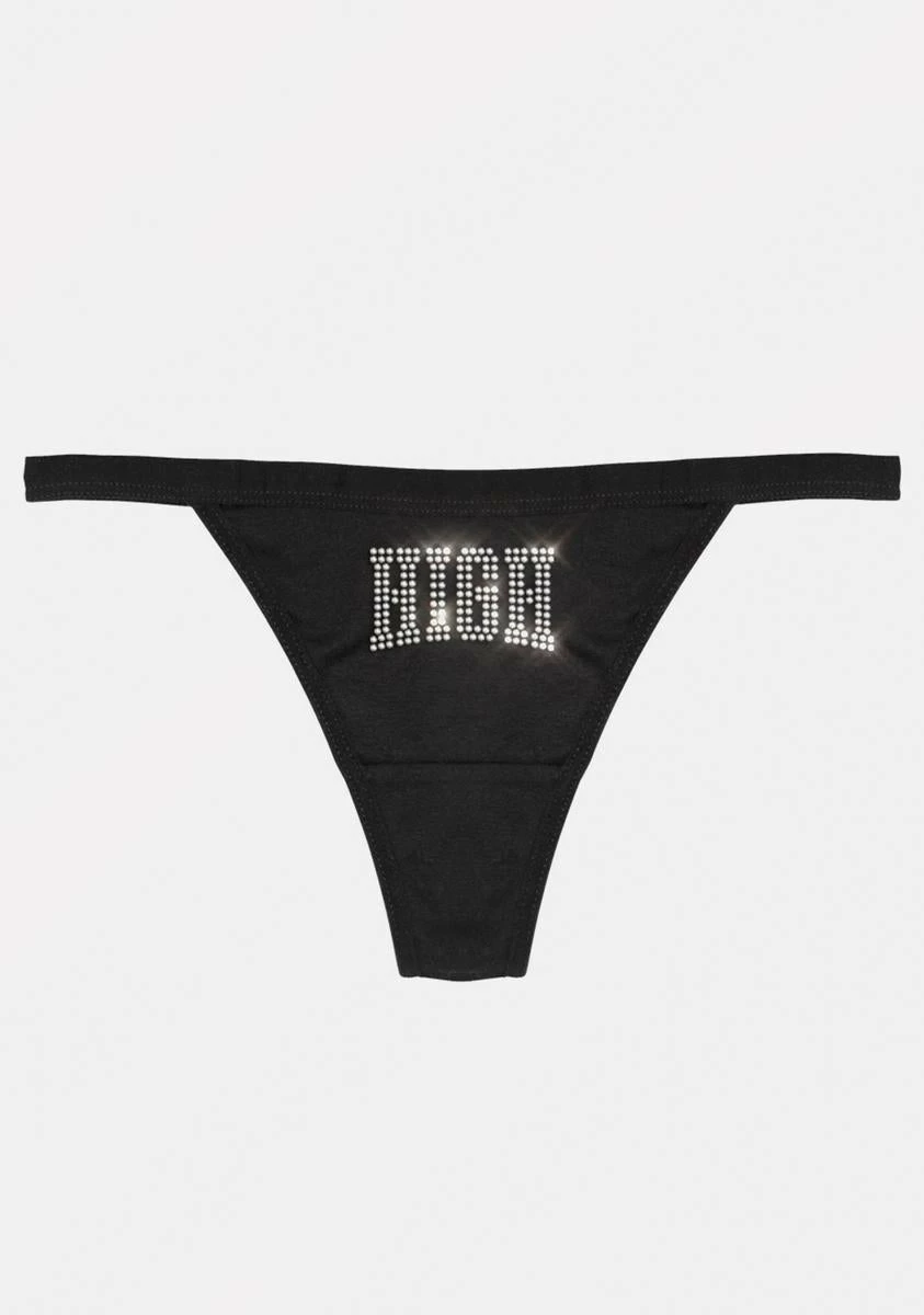 MaryJaneNite Black High Rhinestone Thong 7 MaryJaneNite Black High Rhinestone Thong - Image 5