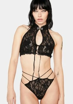 Eva Lady High Neck Lace Lingerie Set