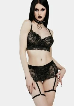 X_iCollection Lonely Heart Lace Lingerie Set
