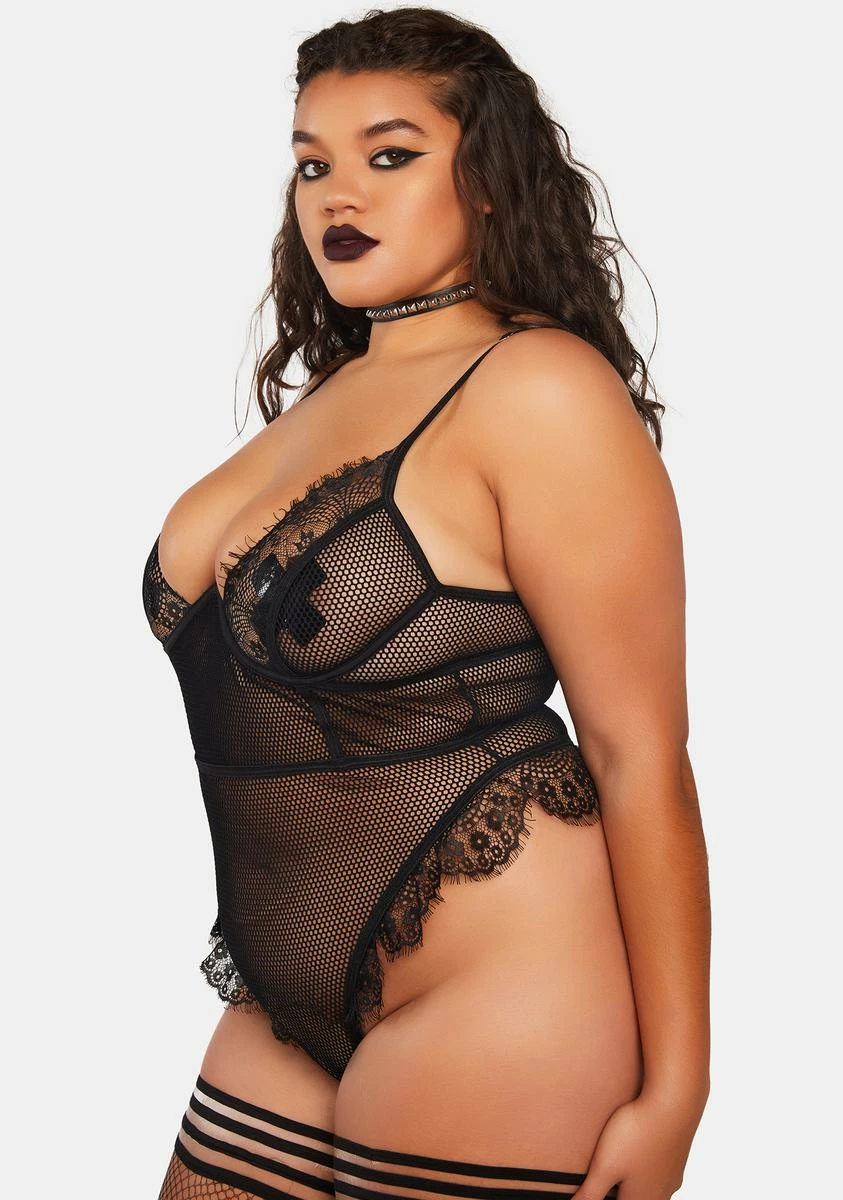 X_Mapale Plus Obscene Kisses Fishnet Teddy 4 X_Mapale Plus Obscene Kisses Fishnet Teddy - Image 2