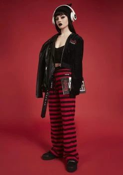 Dolls Kill X Emily The Strange Positively Bored Striped Lounge Pants -Velvet Muse Store 7oWTf8YVOj35Vfc5yS0wIVqka9wZefA5 24