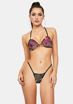 X_Leg Avenue Va Va Vixen Glitter Fishnet Lingerie Set