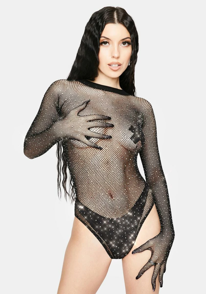 X_Leg Avenue Glow & Glitter Rhinestone Fishnet Bodysuit 3 X_Leg Avenue Glow & Glitter Rhinestone Fishnet Bodysuit