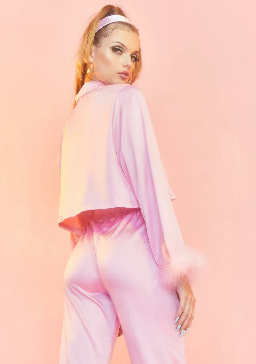 Sugar Thrillz Lover's Quarrel Satin Pajama Shirt 6 Sugar Thrillz Lover's Quarrel Satin Pajama Shirt - Image 4