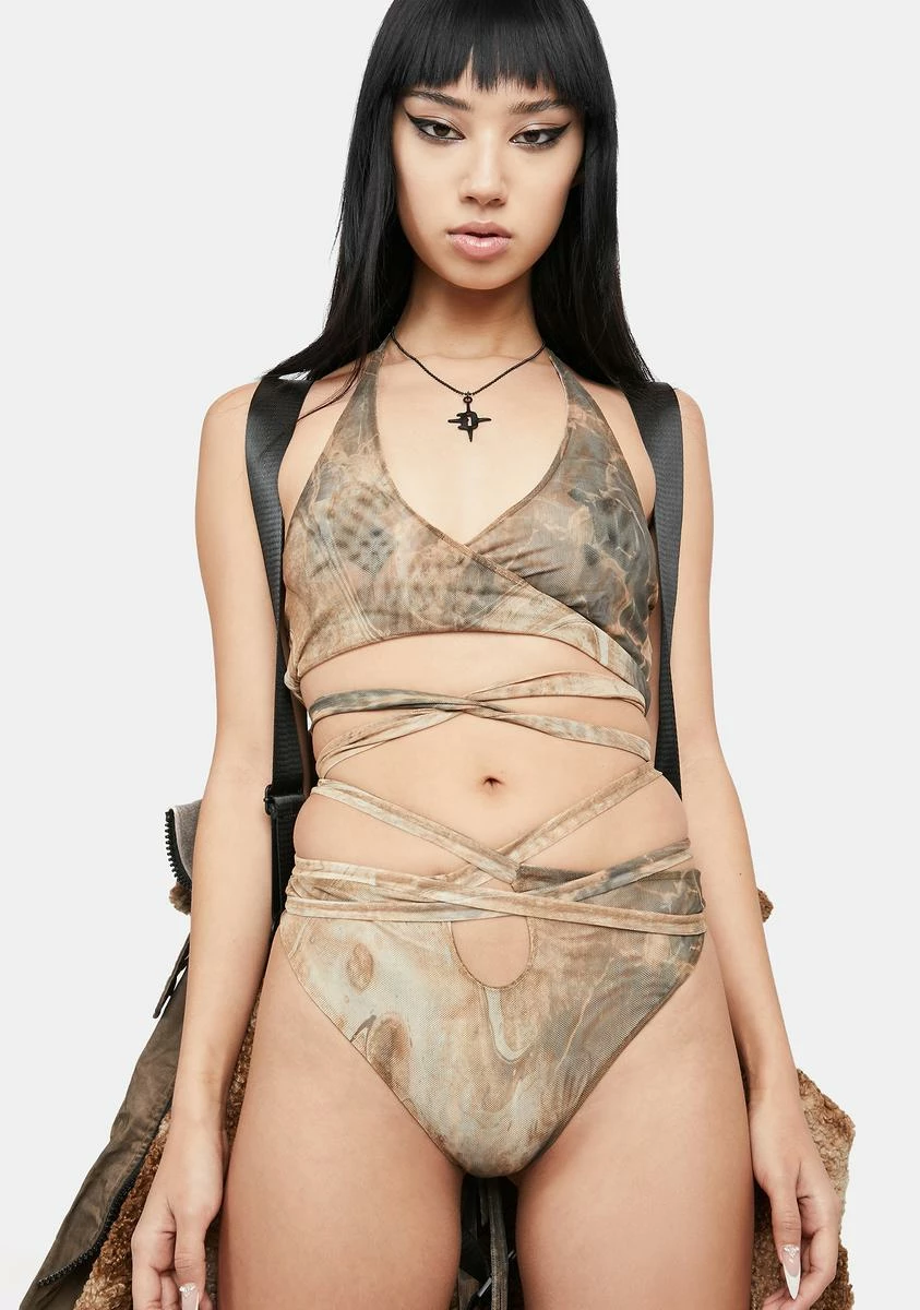 DARKER WAVS Atmosphere Rockslide Print Wrap Lingerie Set 3 DARKER WAVS Atmosphere Rockslide Print Wrap Lingerie Set