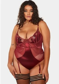 X_Seven 'til Midnight Plus Rock All Night Satin Teddy