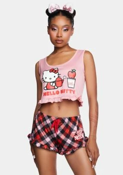 Hello Kitty X Cup Noodles Cup O' Noodles Ruffled Pajama Set