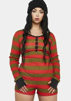 Dolls Kill X WB Horror Plus Total Slasher Thermal Romper