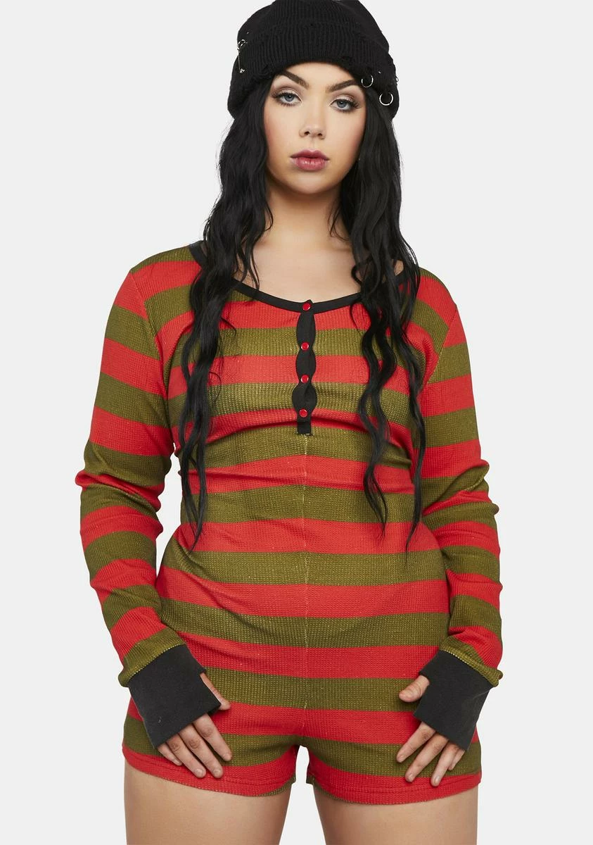 Dolls Kill X WB Horror Plus Total Slasher Thermal Romper 3 Dolls Kill X WB Horror Plus Total Slasher Thermal Romper