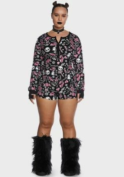 The Grave Girls Plus Revenge Served Sweet Thermal Romper -Velvet Muse Store DZr9844murYC7EZN9nOCrtcflTsWfGtH 24