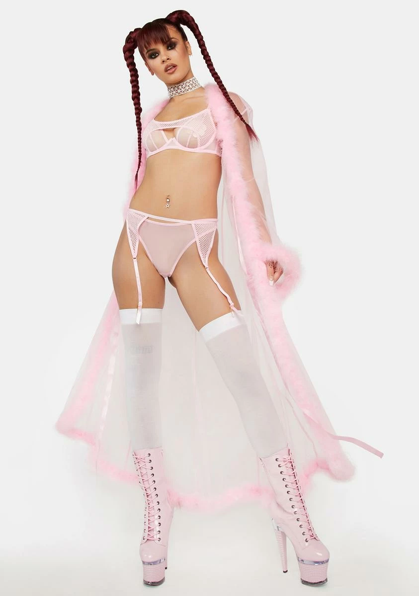 Playful Promises X Hustler Greta Pink Fishnet Suspender Thong 5 Playful Promises X Hustler Greta Pink Fishnet Suspender Thong - Image 3