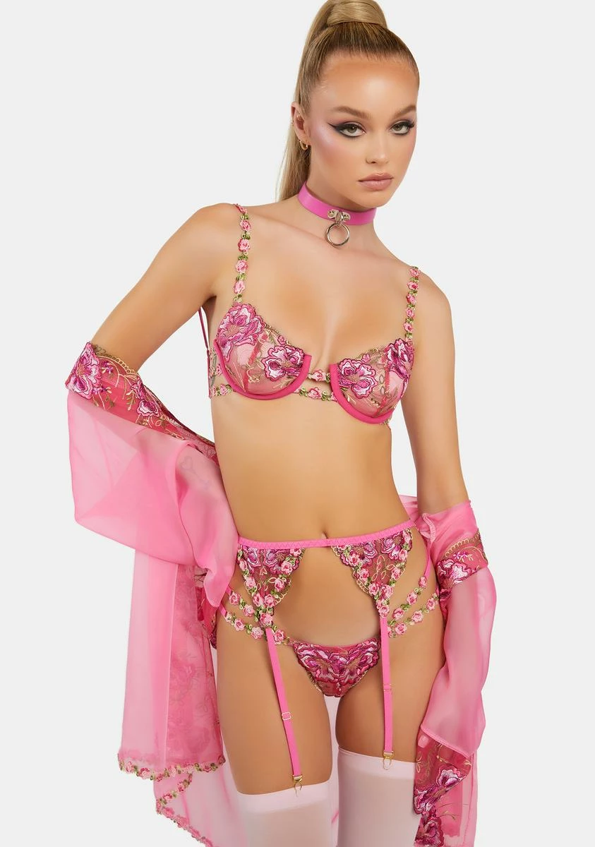 With Love Lilly Coralie Floral Embroidered Suspender Belt 4 With Love Lilly Coralie Floral Embroidered Suspender Belt - Image 2