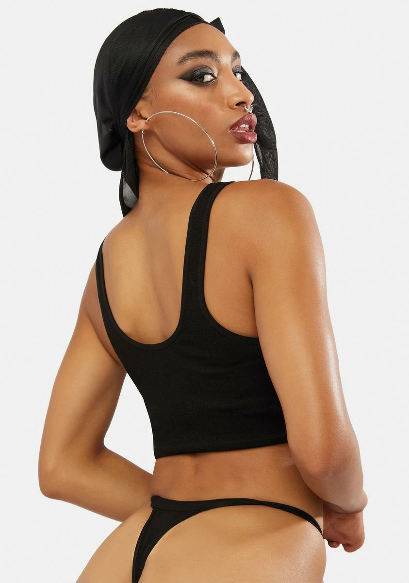 MaryJaneNite Black High Rhinestone Thong 6 MaryJaneNite Black High Rhinestone Thong - Image 4