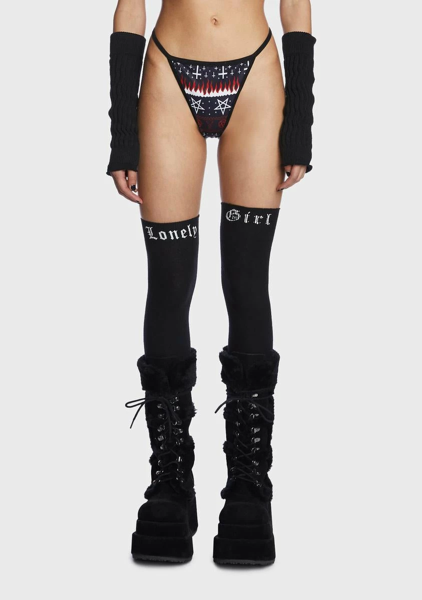 Too Fast Satanic Print Nordic Thong 3 Too Fast Satanic Print Nordic Thong