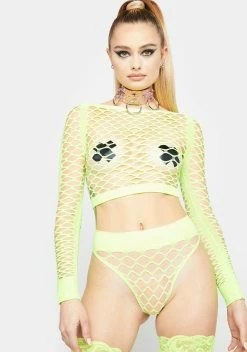 X_Be Wicked Electric Bolt Fishnet Set