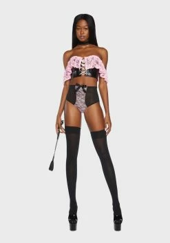 Playful Promises X Bettie Page Elsie Lace High-Waisted Brief