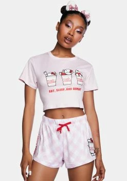 Hello Kitty X Cup Noodles Eat Sleep Repeat Pajama Set