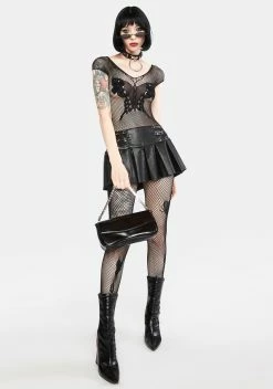 X_Music Legs Fly Above Fishnet Bodystocking