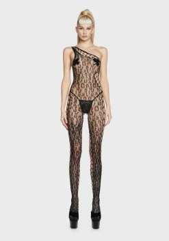 X_Music Legs Roarin' For More Fishnet Bodystocking