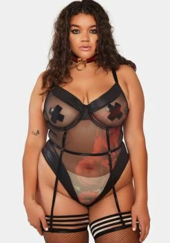 X_Mapale Plus Feeling Thorny Rose Print Teddy