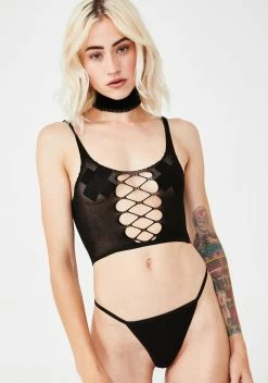 X_Pink Lipstick Cut To The Chase Thong Set