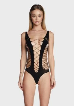 X_RenÃ© RofÃ©Â  Splitting Up Fishnet Bodysuit