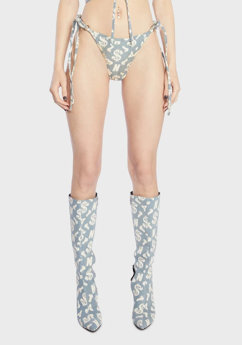 Namilia Monogram Denim Thong 3 Namilia Monogram Denim Thong