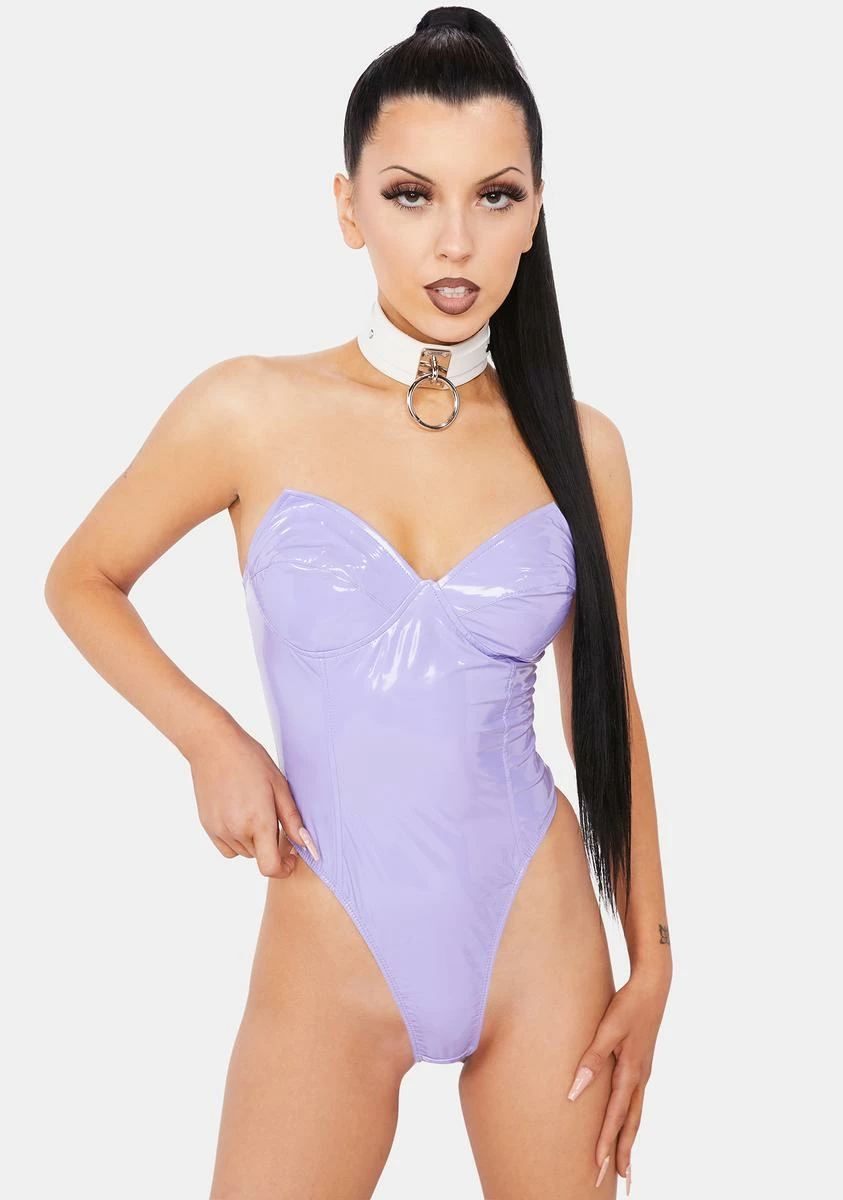 Roma Lavender High Demands Vinyl Bodysuit 3 Roma Lavender High Demands Vinyl Bodysuit