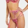With Love Lilly Coralie Floral Embroidered Suspender Belt