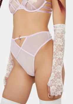 Playful Promises X Hustler Naya Lilac Mesh Cut Out High Waist Thong