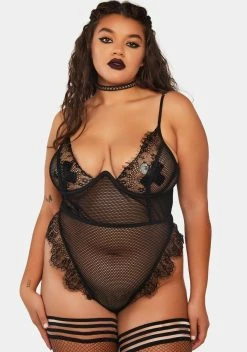 X_Mapale Plus Obscene Kisses Fishnet Teddy