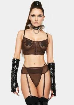 Forplay Natural Lover Mesh Lingerie Set