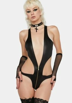 X_Mapale Sneak A Peek Zipper Bodysuit