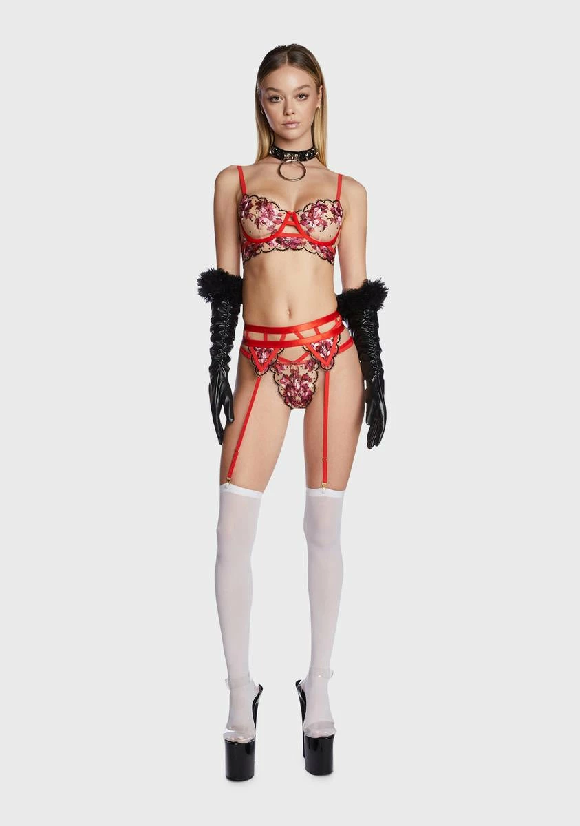 With Love Lilly Ruby Floral Garter Belt 4 With Love Lilly Ruby Floral Garter Belt - Image 2