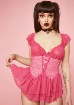 Sugar Thrillz Sugar Where's My Slipper Lace Teddy