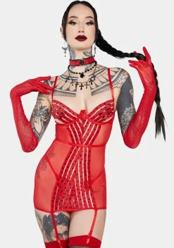 X_Dreamgirl Pillow Talk Mesh Chemise