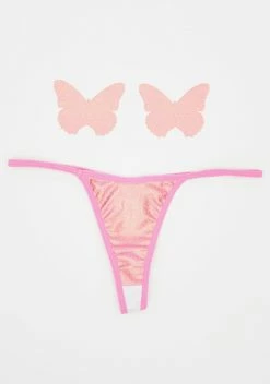 Neva Nude Pink Butterfly Pasties & Thong Set