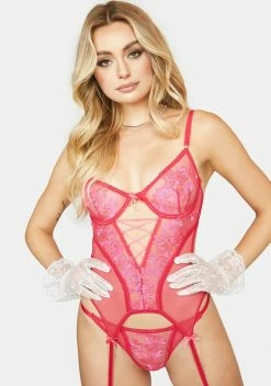 X_Seven 'til Midnight Petal Yes I'm Spoiled Mesh Lingerie Set