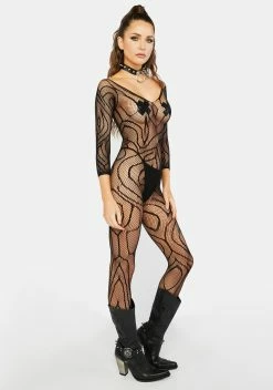 X_Music Legs Kisses And Wishes Crotchless Bodystocking