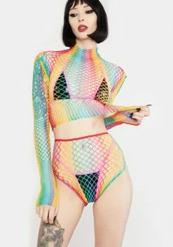 X_Music Legs Chromatic Wonderland Fishnet Set