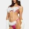 Club Exx Icy Feast Your Eyes Marabou Lingerie Set