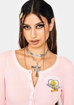 Dolls Kill X Looney Tunes Oh So Tweet Embroidered Romper