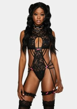 X_G World Intimates To The Love Shack Lace Garter Teddy