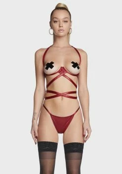 X_Coquette Jaws Will Drop Strappy Lingerie Set