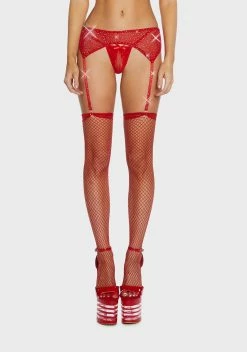 X_Leg Avenue Hot Love Songs Rhinestone Garter Belt